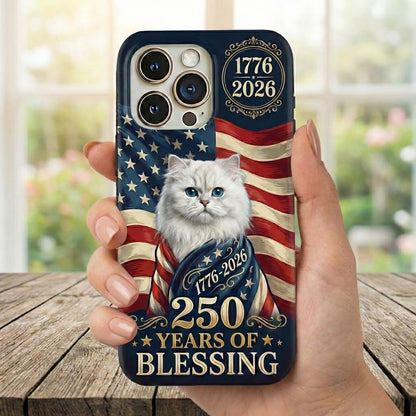 Custom Photo My Dog, Cat 250 Years 1776 2026 Patriotic American Phone Case