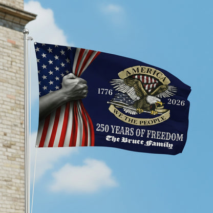 Patriotic USA 250th Anniversary 250 Years of Freedom House Flag