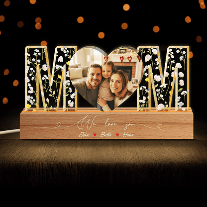 We Love You, Mom – Mother’s Day & Family Keepsake Gift for Mom – Personalized LED Night Light
