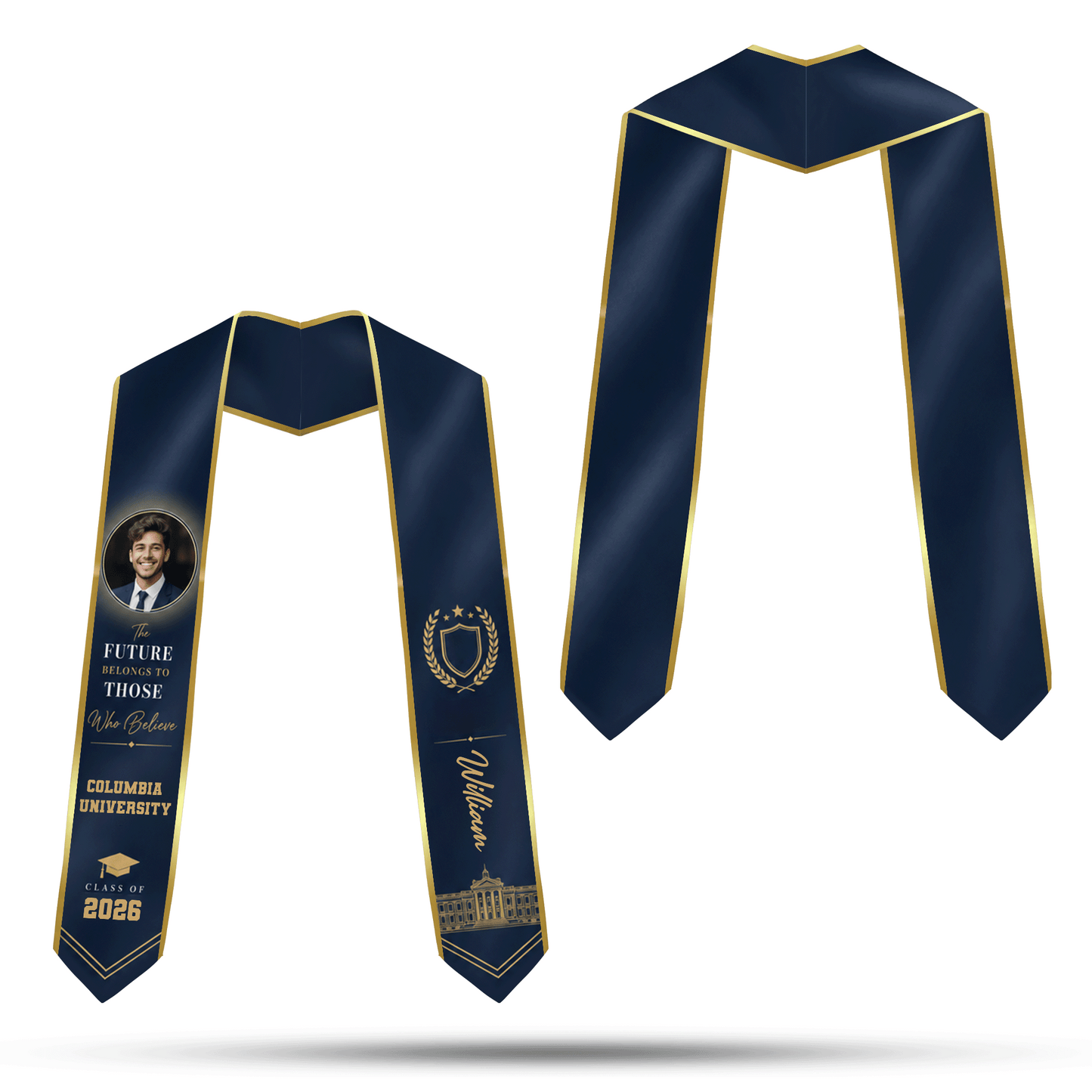 Personalized The Future Belongs to Those Who Believe Graduation Stole – Custom Photo and Name
