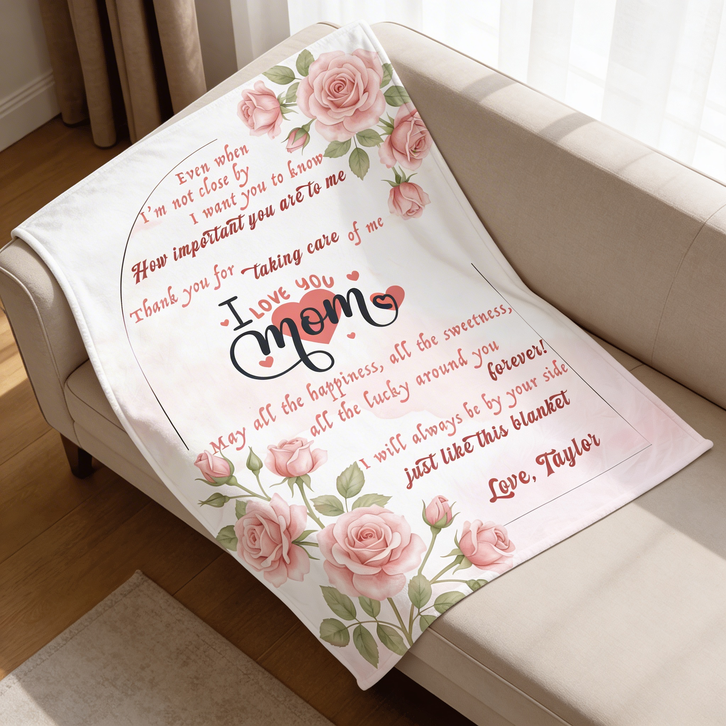 Words to You Personalized Blanket – Heartfelt Message Gift for Mom & Grandma Mother’s Day Family Keepsake