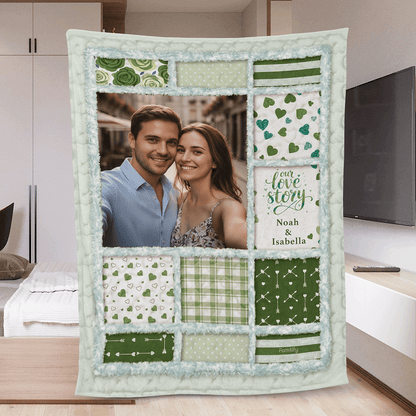 Our Love Story in Every Moment – Romantic Memory Gift for Couples – Personalized Photo Blanket