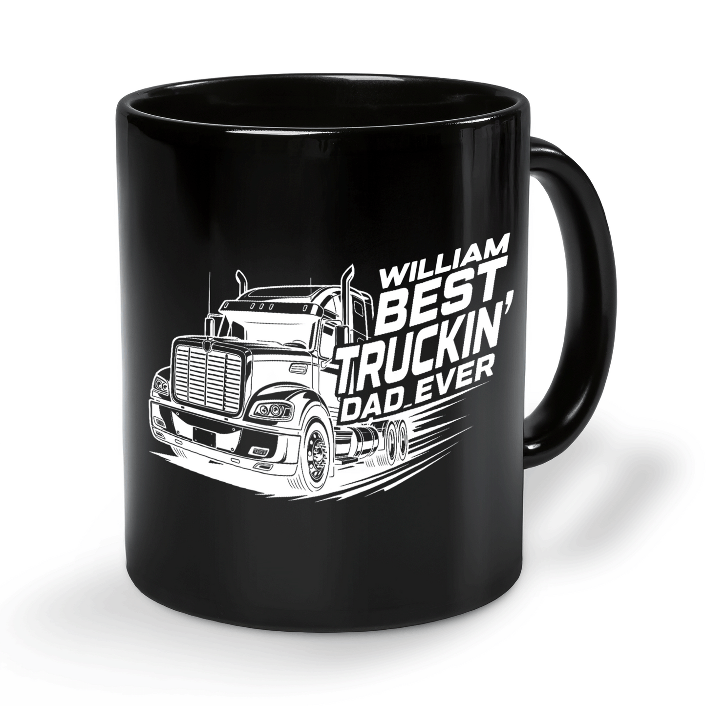 Custom Name Best Truckin’ Dad Ever Mug – Personalized Truck Driver Gift for Dad