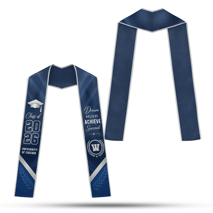 Personalized Dream Believe Achieve Succeed Graduation Stole – Custom Photo and Name