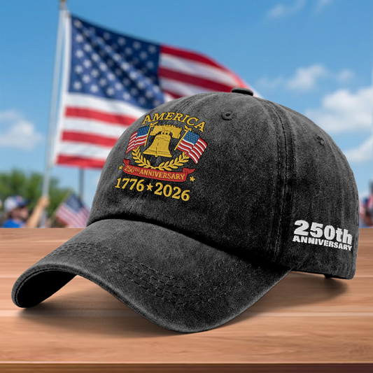 Proud America 1776 - 2026 - Patriotic Gift for America 250th Anniversary - Personalized Embroidered Baseball Cap
