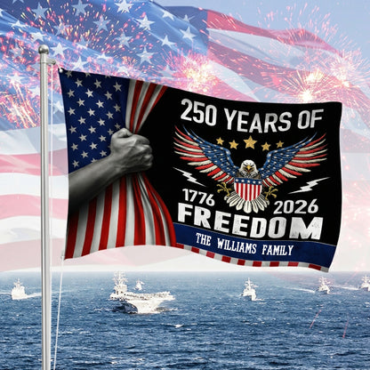 Custom Family Name Celebrate 250th Anniversary of America House Flag