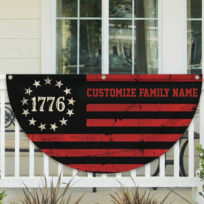 Custom Family Name We The People America Non-Pleated Flag