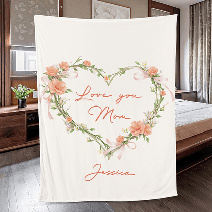 Custom Name Heart Flower Card – Romantic Personalized Gift