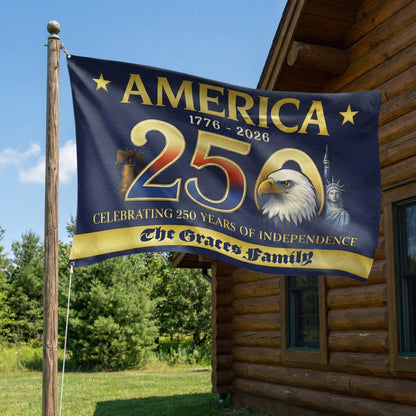 Personalized American Flag - America 250th Anniversary Double-Sided Flag