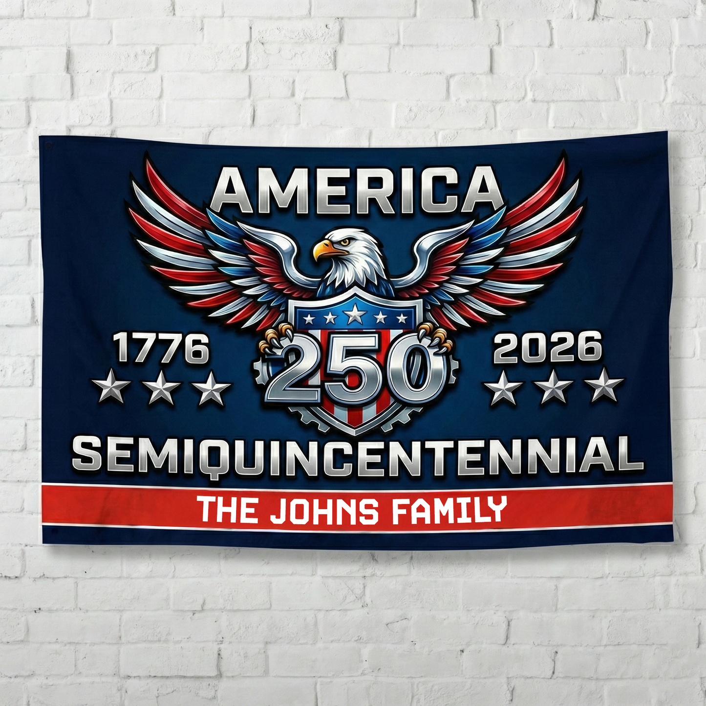 America 250 Years Semiquincentennial Double-Sided House Flag