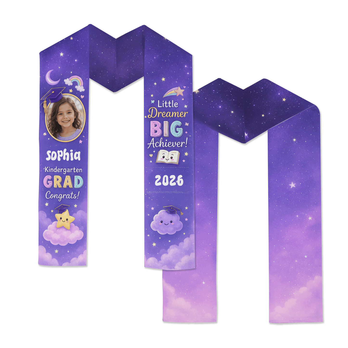 Personalized Little Dreamer Big Achiever Kid Graduation Stole – Custom Name