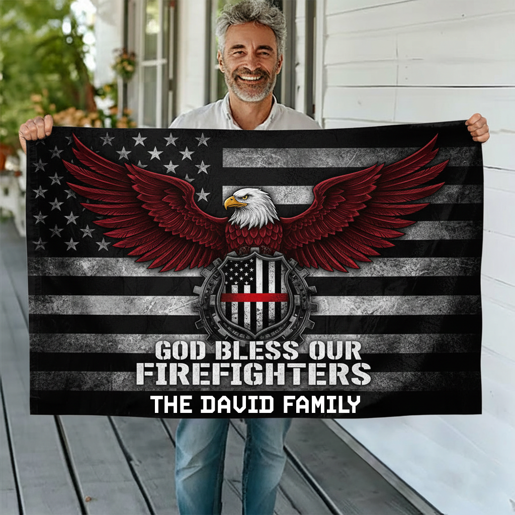 Custom American Flag With Family Name  - Personalized Banner House Flag