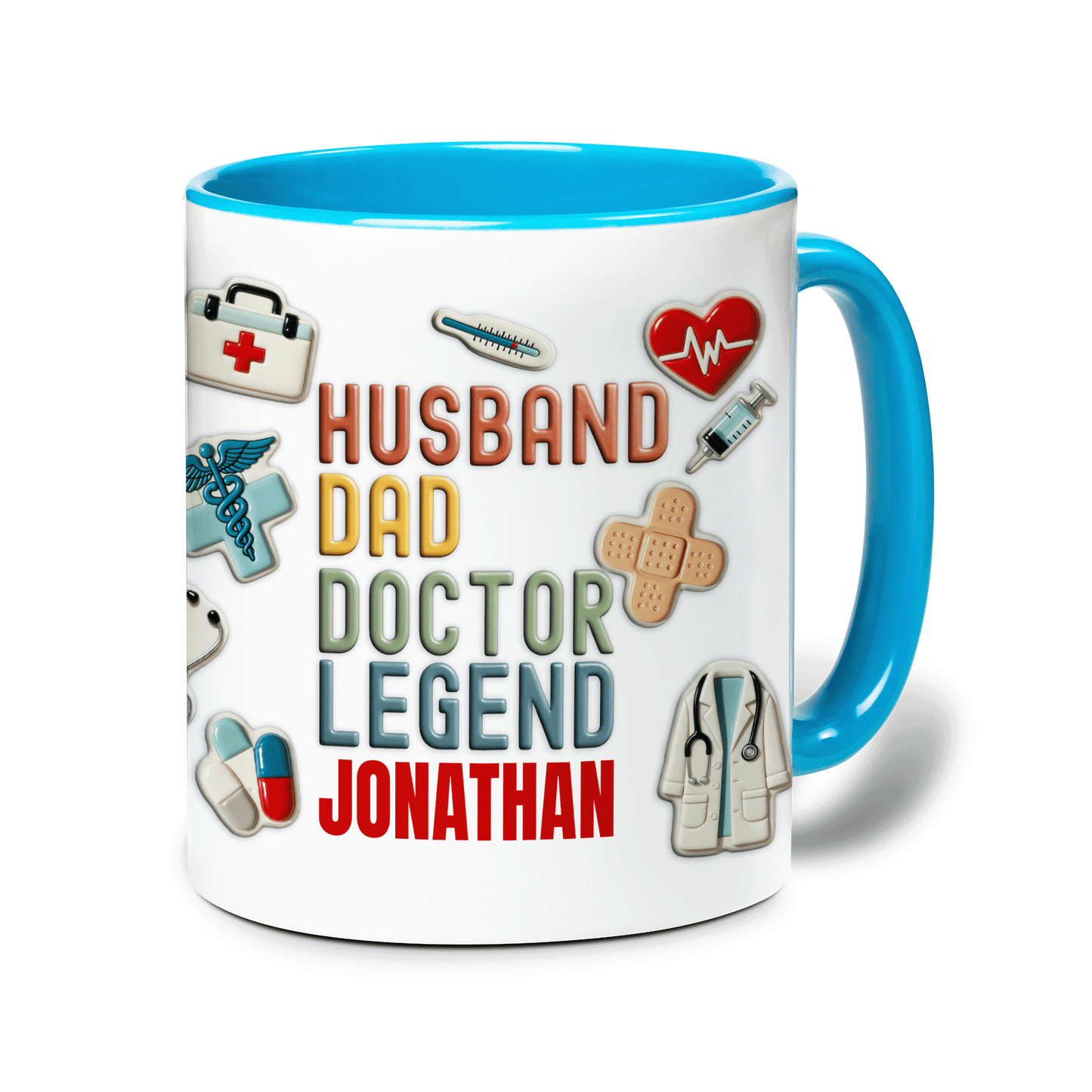 Personalized Doctor Dad Mug – Husband Dad Doctor Legend Custom Name Coffee Mug