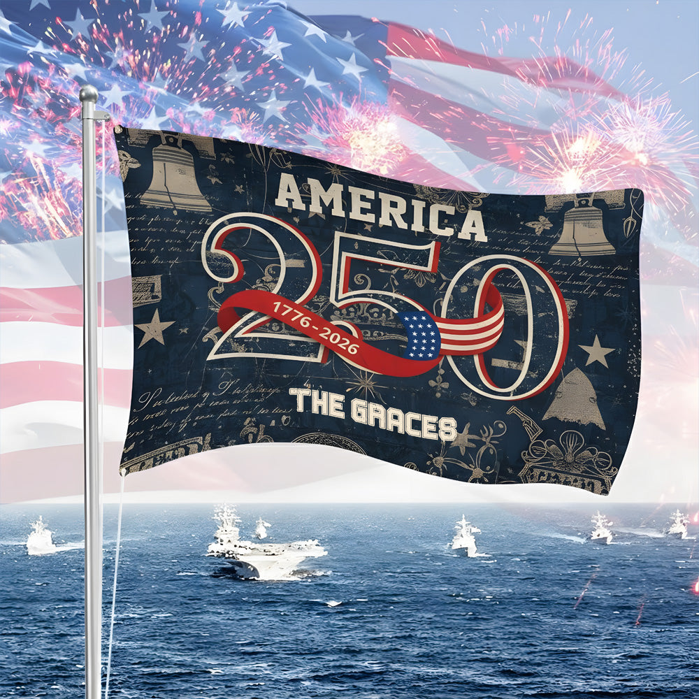 United States of America 1776 2026 House Flag 250 Years Patriotic Gift Decor