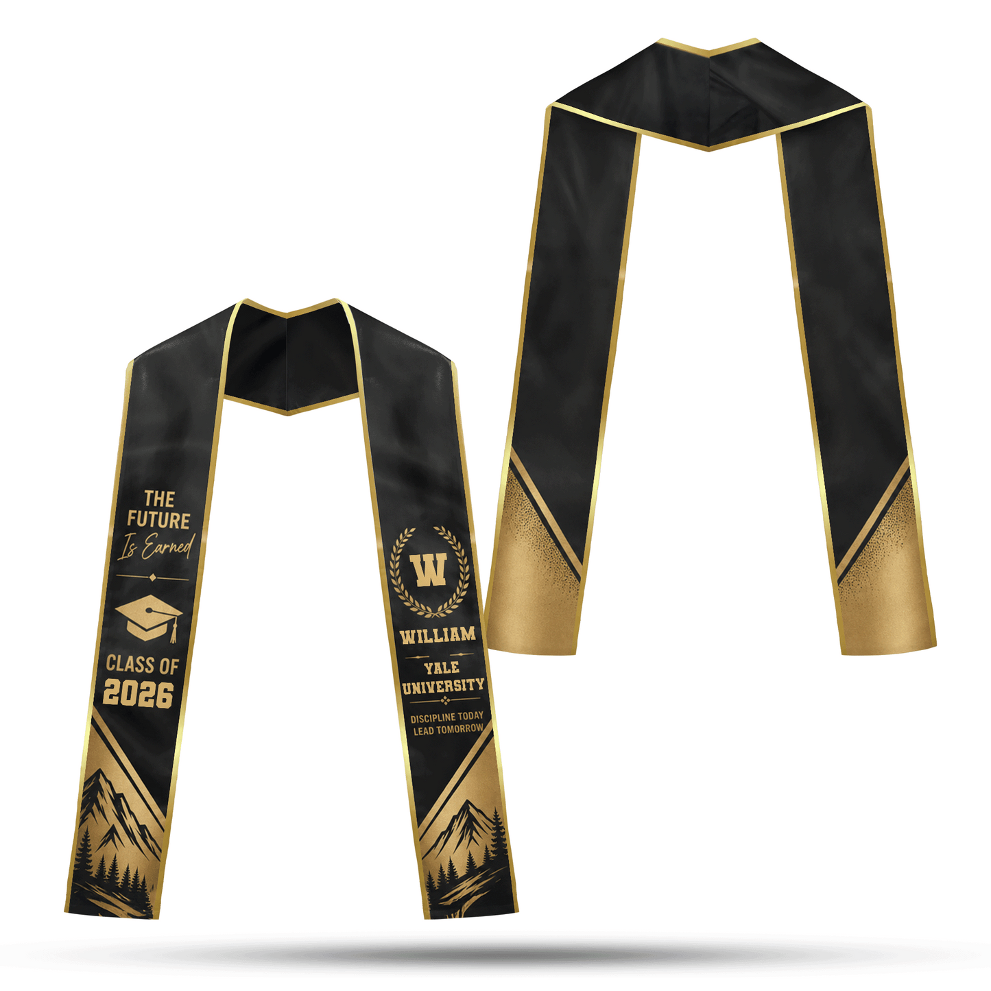 Personalized The Future Is Earned Graduation Stole – Custom Photo and Name
