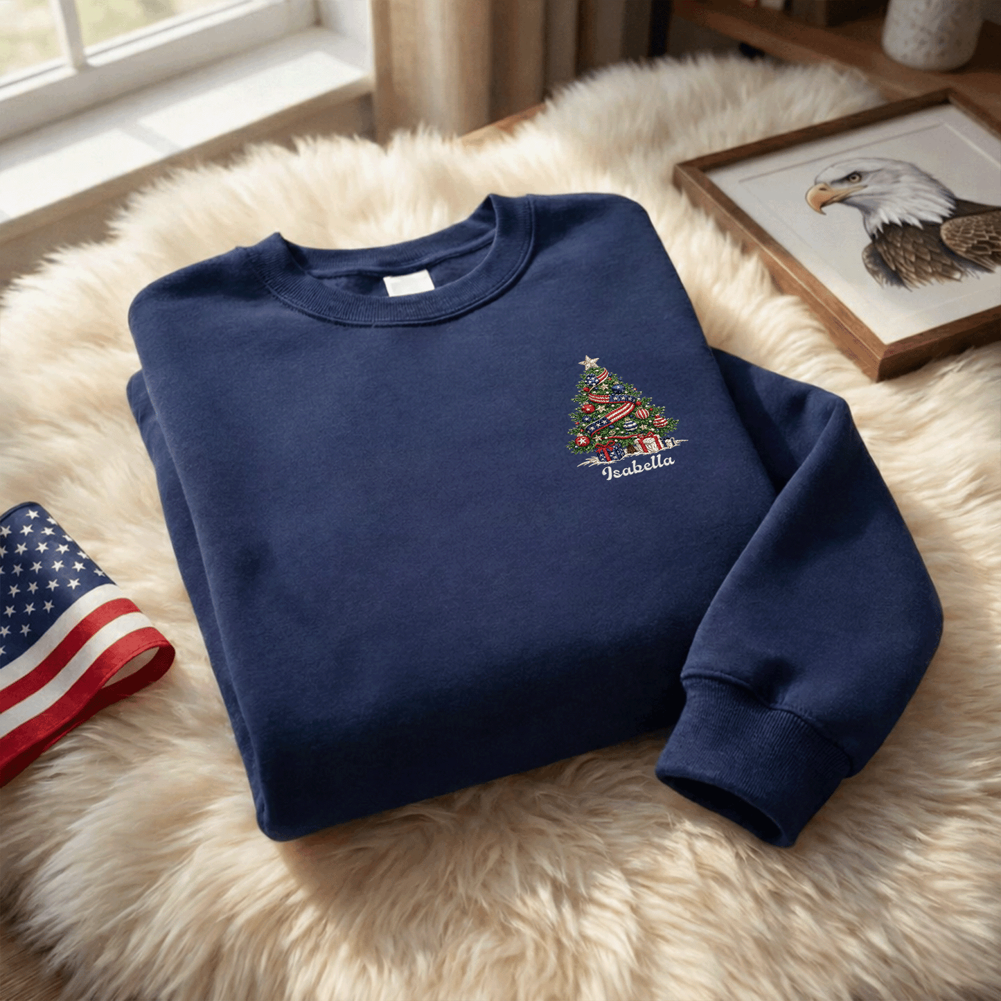 Personalized Classic Christmas Tree Sweatshirt with Custom Name | Festive Holiday Crewneck Gift