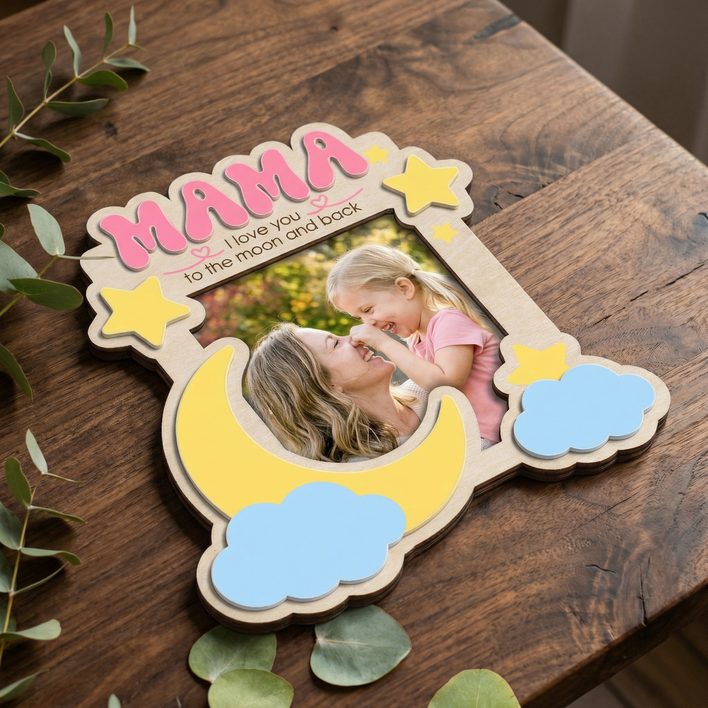 Personalized Birth Flower Nana Plaque – Custom Floral Photo Frame Keepsake | Mother’s Day Gift for Grandma