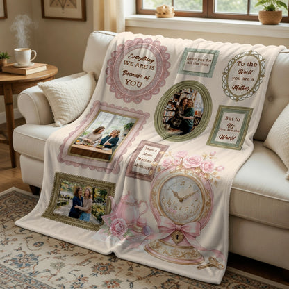 This Cozy Blanket Reminds You How Much We Love You – Personalized Mom Photo Blanket Gift