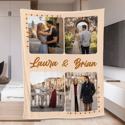 Our Favorite Memories Together – Heartfelt Gift for Couple, Family or Besties – Personalized Photo Blanket