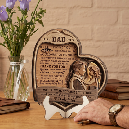 Personalized Heart Name Wooden Sign – 2 Layer Custom Father’s Day Decor Gift