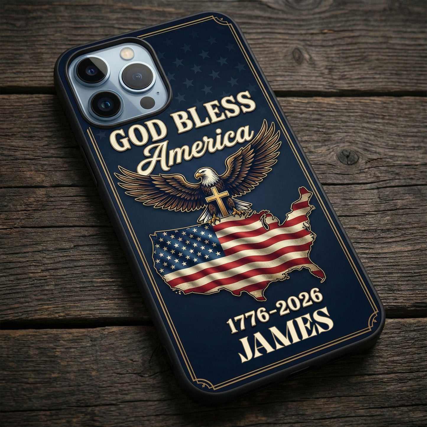 Personalized Patriotic Eagle Phone Case - God Bless America USA 250 Years