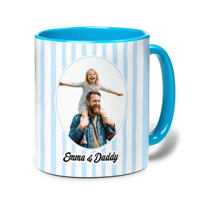Personalized Photo Accent Mug – Custom Picture Coffee Mug with Colored Handle & Interior
