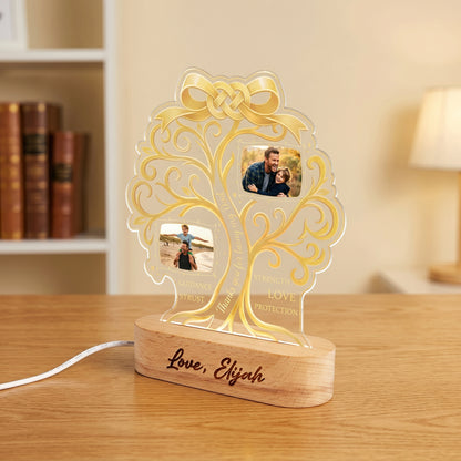 Personalized Dad Photo Night Light – Custom Photo Father’s Day Gift, Thank You for Being My Dad LED Lamp