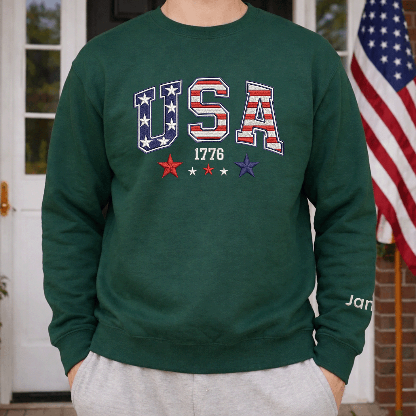 America 250th Anniversary 1776-2026 Embroidered Sweatshirt