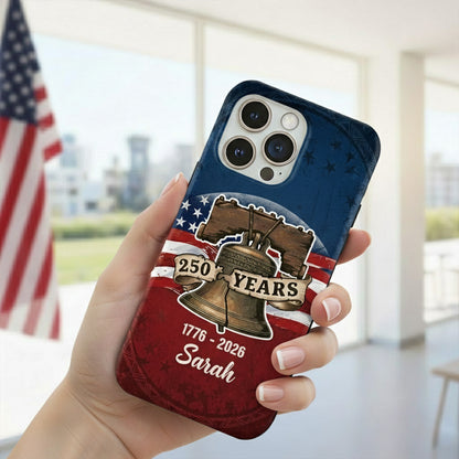Custom Name 250 Years USA 250th Birthday 1776-2026 Eagle Phone Case