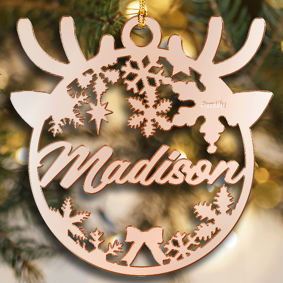 Custom Mirrored Acrylic Christmas Ornament - Personalized Name Gift