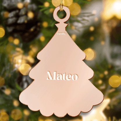 Custom Mirrored Acrylic Pine tree Ornament - Personalized Name Gift
