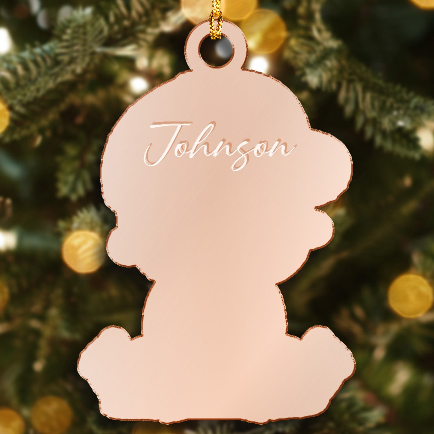 Monogram Mirrored Acrylic Ornament – Unique Christmas Gift