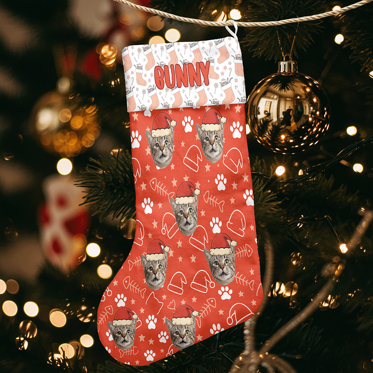Personalized Cat Christmas Stocking