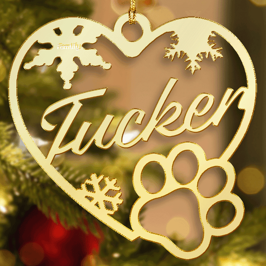 Personalized Pet's Name Mirrored Acrylic For Paw Lover Ornament