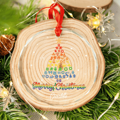 Personalized Pride Christmas Tree Glass Ornament