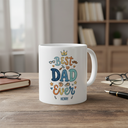 Best Dad Ever Funny Ceramic Mug – Coffee Cup Gift for Dad, Father’s Day Gift Idea