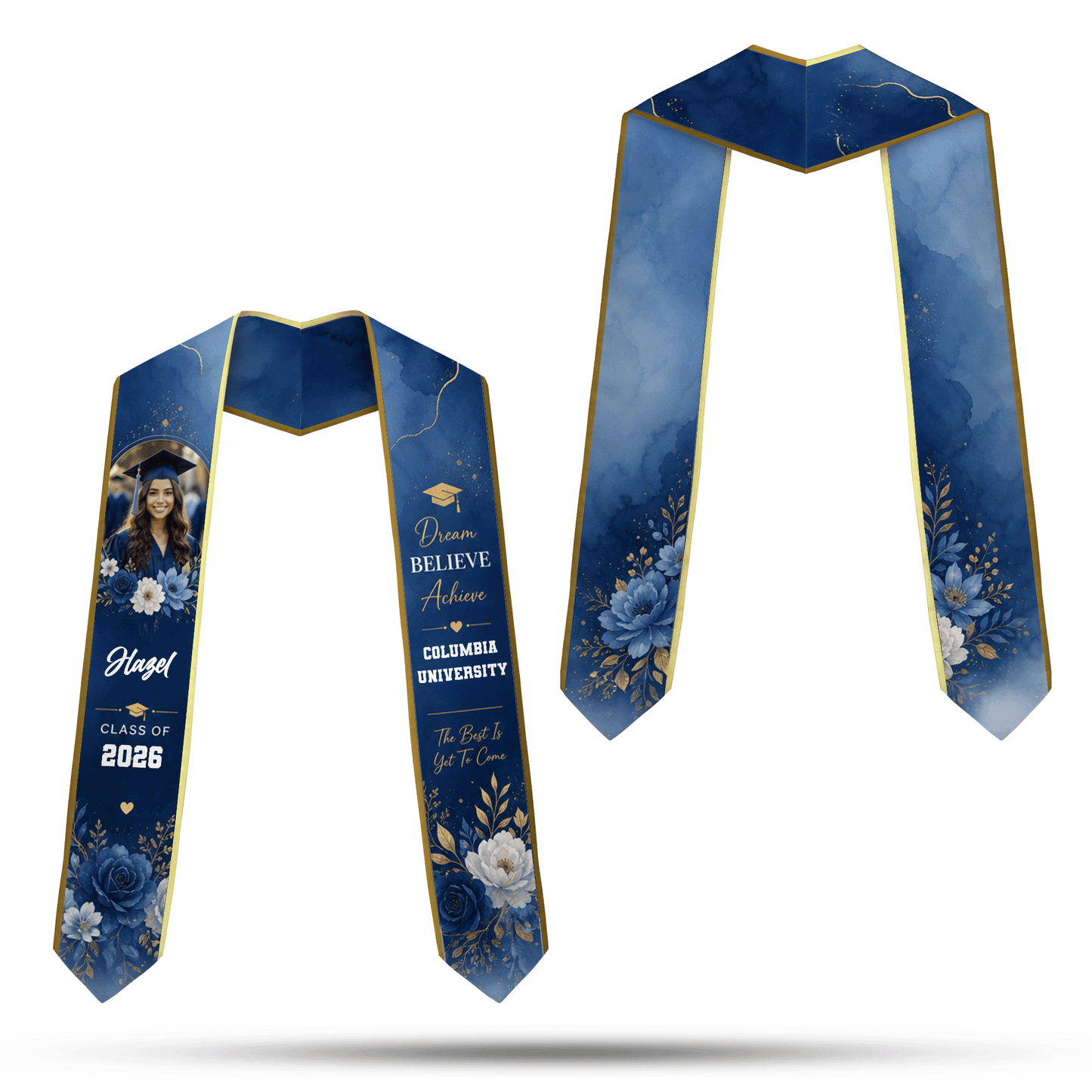 Personalized Dream Believe Achieve Graduation Stole – Custom Name