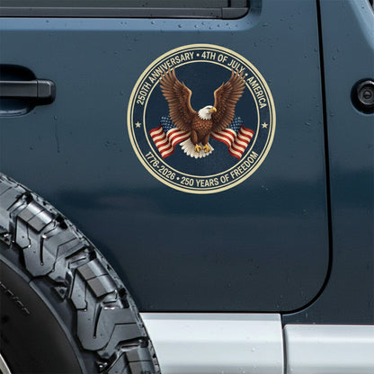 USA 250 Years Strong Vinyl Decal – Patriotic Car Window Sticker