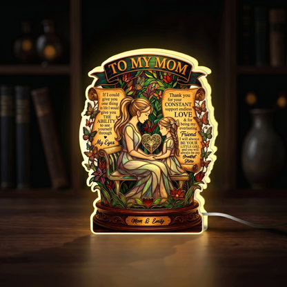 Custom Mother and Children Night Light Box – Personalized LED Photo Frame for Mom
