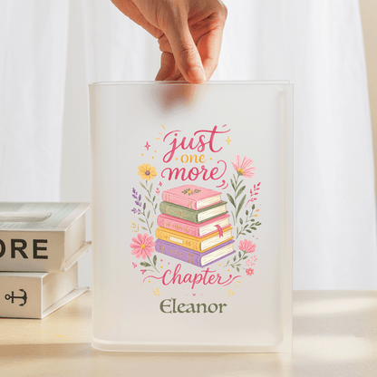 Personalized Just One More Chapter Acrylic Book Vase with Custom Name