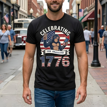 Funny USA 250th Anniversary T-Shirt – Celebrating 1776 Patriotic Monkey 4th of July Shirt 2026
