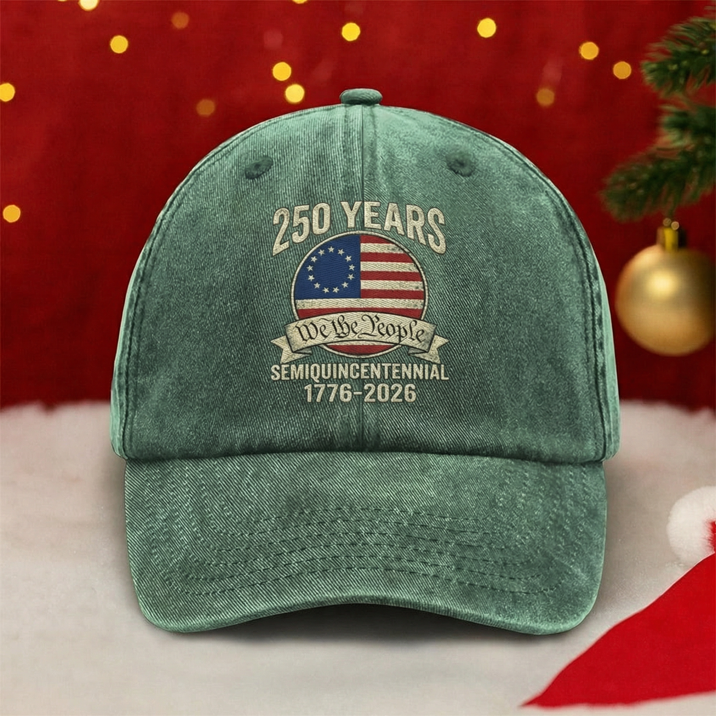 America 250th Anniversary Washed Denim Cap – Custom Name