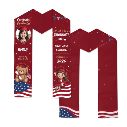 Personalized Dream Big Shine Bright Kid Graduation Stole – Custom Name