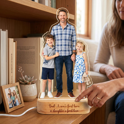 Personalized Photo Night Light for Dad – Custom Shape Father’s Day Gift, LED Picture Lamp