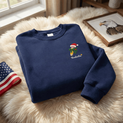 Personalized Embroidered Christmas Pencil Sweatshirt with Custom Name