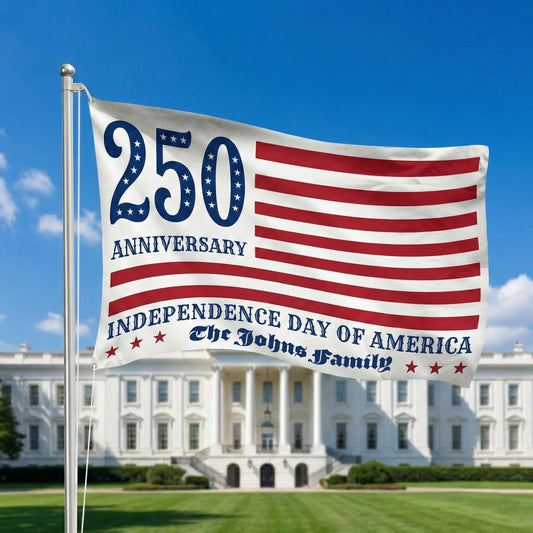 Personalized Family Name 250 Anniversary Independence Day of America Banner House Flag