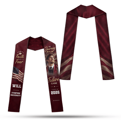 Personalized Faith Over Fear Graduation Stole – Custom Name