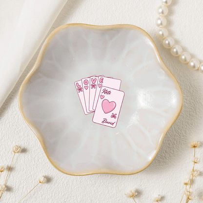 Personalized Love Flower Trinket Dish – Custom Name Center Jewelry Holder