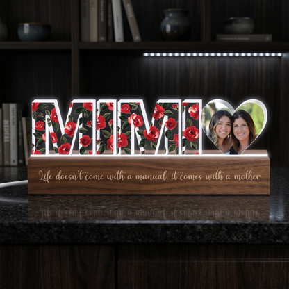 Personalized Floral Name LED Lamp – Mother’s Day Gift for Mom or Grandma – Custom Acrylic Light Keepsake