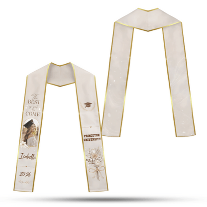 Personalized The Best Is Yet to Come Graduation Stole – Custom Photo and Name
